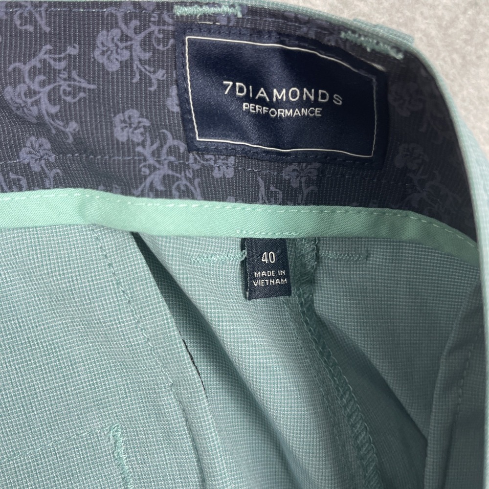 7 Diamonds Hybrid Performance Shorts Mens 40 Foam Green Stretch Quick Dry - Picture 11 of 12